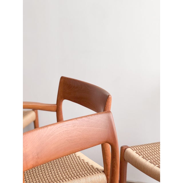 Wood Mid-Century Danish Teak Dining Chairs #57 & 77 by Niels O. Møller, J. L. Moller, Set of 10 For Sale - Image 7 of 16