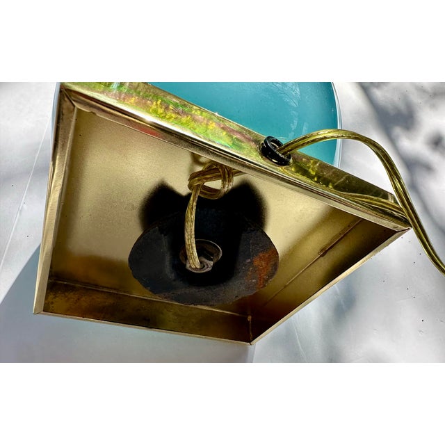 Blue Vintage Murano Glass Long-Neck Blue Table Lamp For Sale - Image 8 of 10