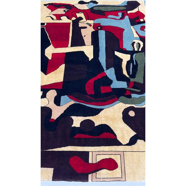 French Mid Century Wool Rug 5'0" X 6'2'' For Sale - Image 9 of 11