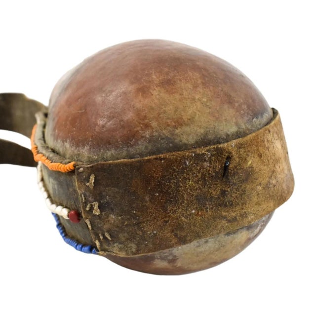 Animal Skin Early 20th Century Maasai Beaded Milk Gourd Container Kenya For Sale - Image 7 of 7