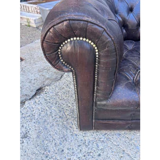 Chesterfield Leather Sofa, Vintage Upholstery, Patina Finish, 1985 For Sale - Image 16 of 17