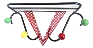 Matégot Style Wall Coat Rack by Mathieu Matégot, 1950
