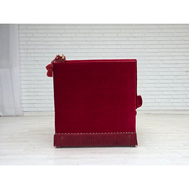 Wood Spanish Sofa in Velour with Ash Legs, Denmark, 1970s For Sale - Image 7 of 18