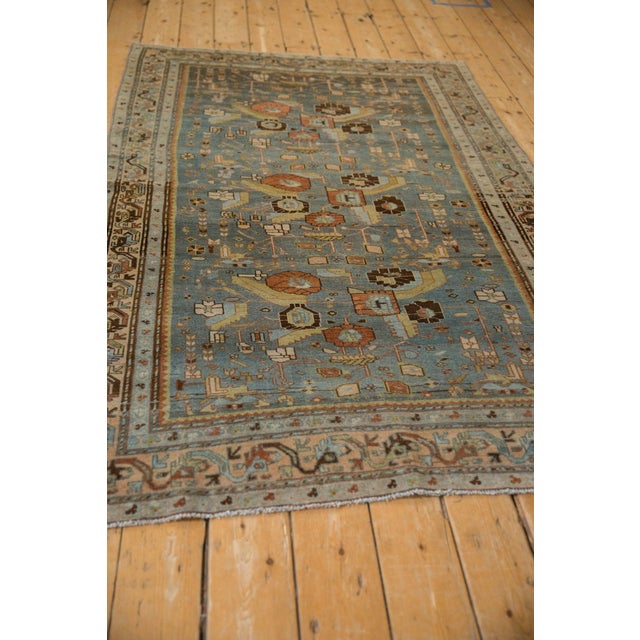 Blue 1930s Vintage Persian Malayer Triple Bouquet Wool Rug For Sale - Image 8 of 11
