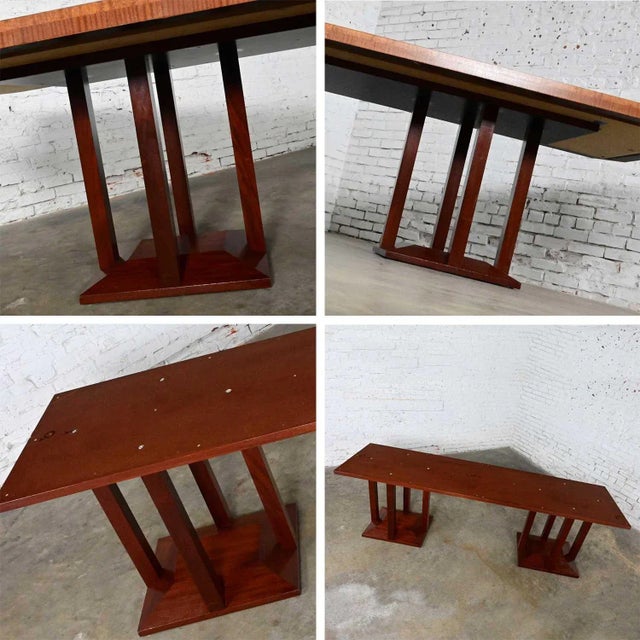 Late 20th Century Modern Large Custom Mahogany Double Pedestal Dining or Conference Table For Sale - Image 10 of 13