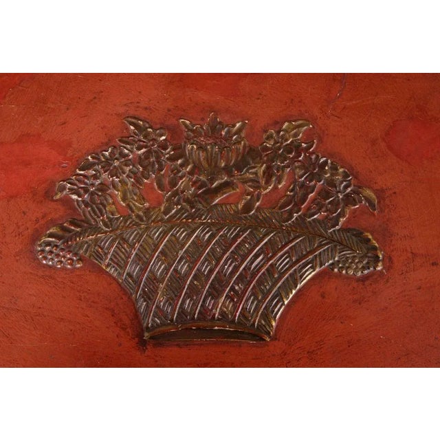 French Red Lacquer Corner Table For Sale In Boston - Image 6 of 10