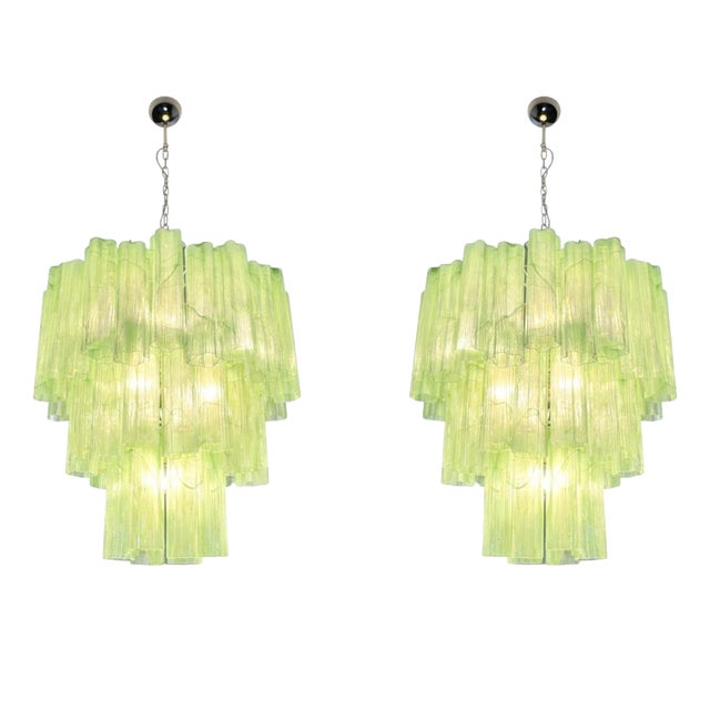 Italian Chandeliers in Murano Glass, 1990, Set of 2 For Sale