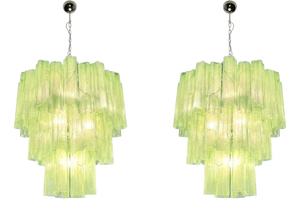 Italian Chandeliers in Murano Glass, 1990, Set of 2
