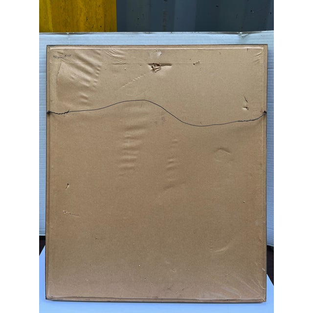 Textile Vintage Original Female Portrait Painting For Sale - Image 7 of 7