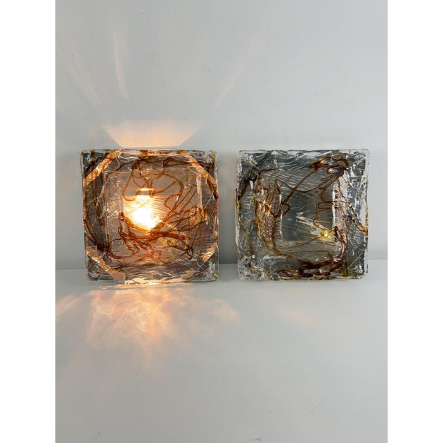 1970s Murano Glass Wall Lamps, 1970s, Set of 2 For Sale - Image 5 of 18