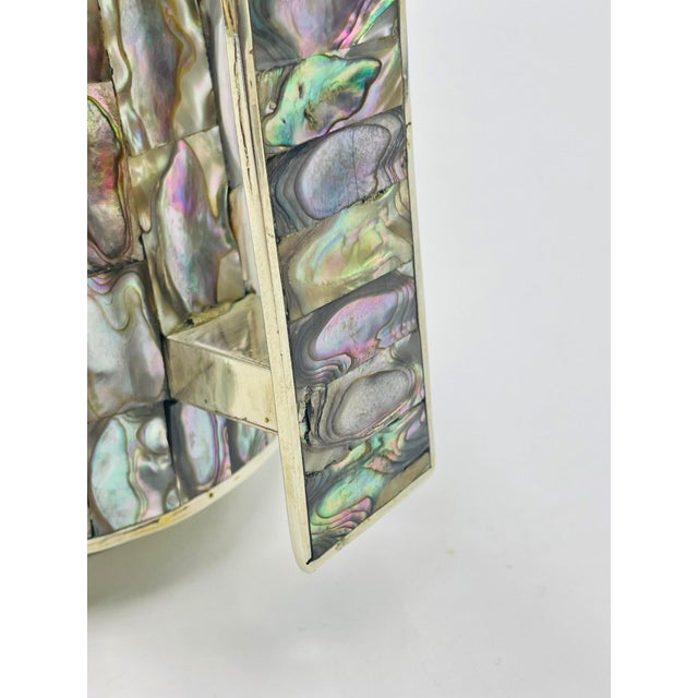 1960s Mid-Century Modern Mexican Alpaca Silver & Abalone Shell Pitcher, Signed Lhg, Taxco For Sale - Image 14 of 16