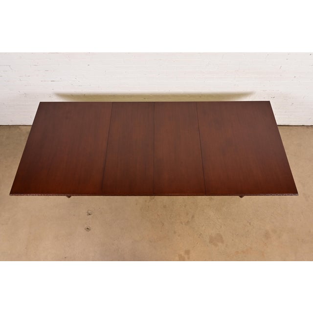 1950s Frank Lloyd Wright for Heritage-Henredon Taliesin Mahogany Extension Dining Table, Newly Refinished For Sale - Image 5 of 12