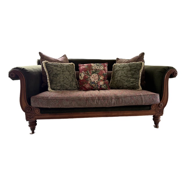 Late 20th Century Ralph Lauren American Victorian Velvet Sofa For Sale