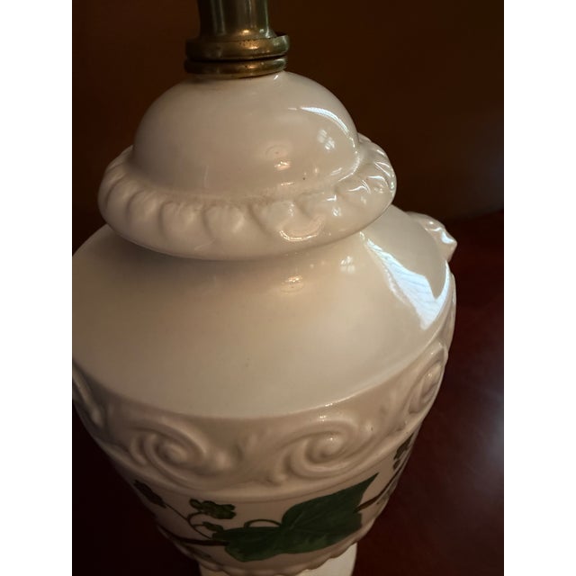 Wedgwood Napoleon Ivy Porcelain Table Lamp Ram's Head ca.1960s For Sale - Image 11 of 17
