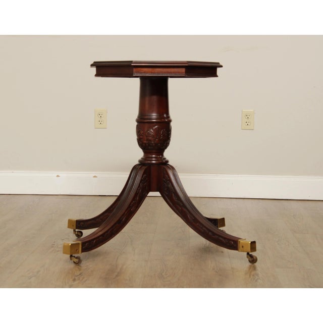 Maitland - Smith Georgian Style Banded Mahogany Octagonal Table Base For Sale - Image 4 of 13