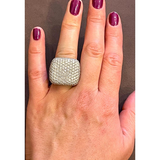 9 Carat Pave Diamonds VS Quality E Color Cocktail 18 Kt White Gold Ring Estate Amazing shine and design cocktail ring. 9...