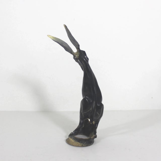 Mid-Century Modern Vintage Carved Natural Horn Ram Figurine For Sale - Image 3 of 10