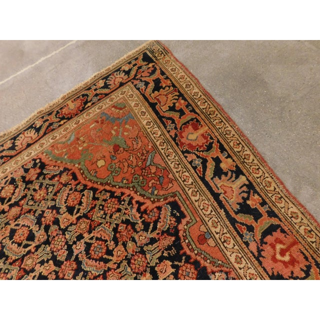 Textile 1900s Antique Persian Farahan Rug For Sale - Image 7 of 13
