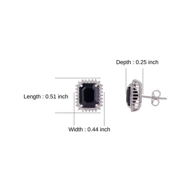 8.3 Ct Art Deco Octagon Cut Blue Sapphire & Diamond Halo Stud Earrings - A Pair For Sale - Image 10 of 13