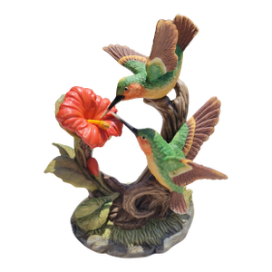 Ruby Throated Hummingbird With Hibiscus