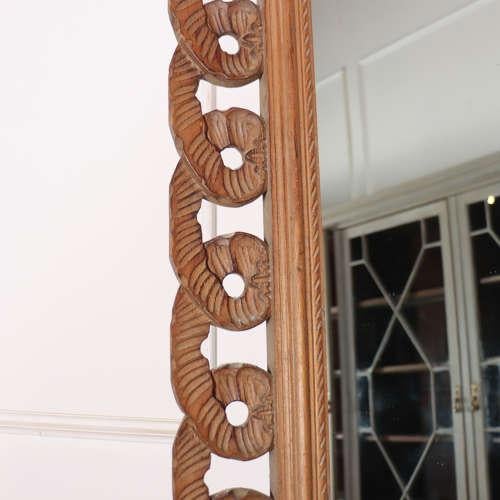 Wood Spanish Carved Pine Mirror, 1920s For Sale - Image 7 of 8