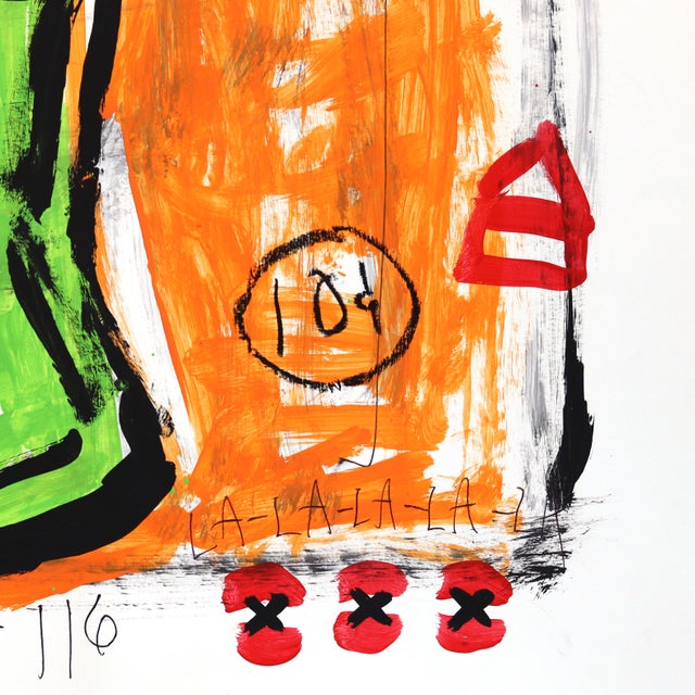 2020s Fizz One Out - Abstract Green & Orange Bottle Still Life Artwork by Gary John For Sale - Image 5 of 6