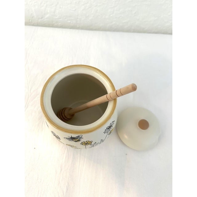 Bumble Bee Ceramic Honey Pot W/Stirrer For Sale - Image 4 of 6