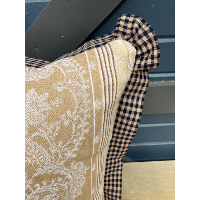 Antique French Fabric Pillow For Sale - Image 4 of 6