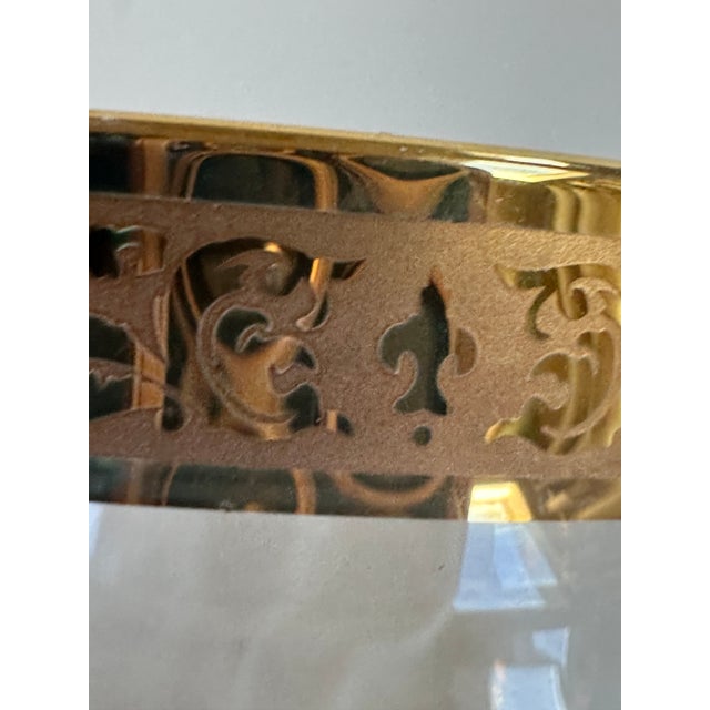 Vintage 1970s Lenox "Autumn" Pattern Collection 4" Diameter Dish Bowl Crystal Gold Encrusted Band For Sale In New York - Image 6 of 12