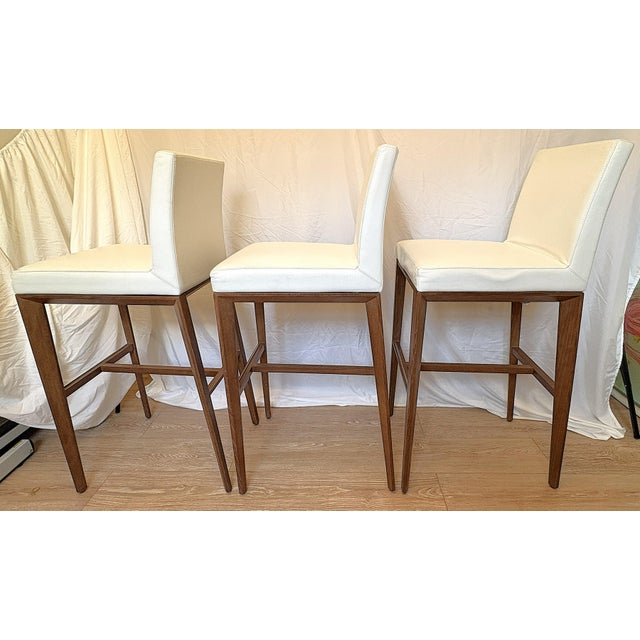 Contemporary Pre-Owned Calligaris Aida Barstools Made in Italy- Set of 3 For Sale - Image 3 of 18