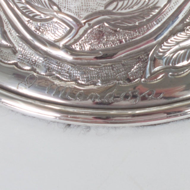 Mid-Century Silvered Ostrich Sculptures Constructed with Ostrich Eggs - A Pair For Sale - Image 9 of 11