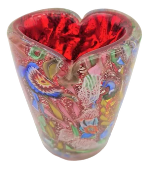 Mouth Blown Glass Murano Vase from Dino Martens for Aureliano Toso, 1950s