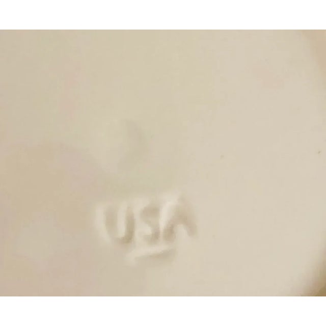 Midcentury Floral Design Stoneware Plates S/7 For Sale - Image 4 of 6