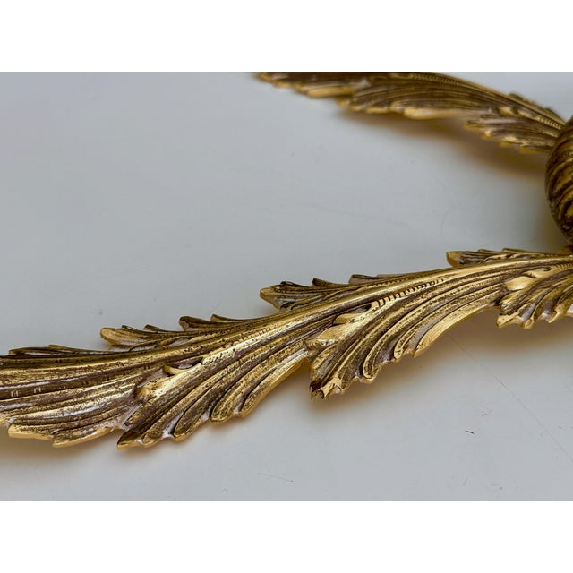 French Brass Starburst Sunburst Convex Wall Mirror For Sale - Image 14 of 18