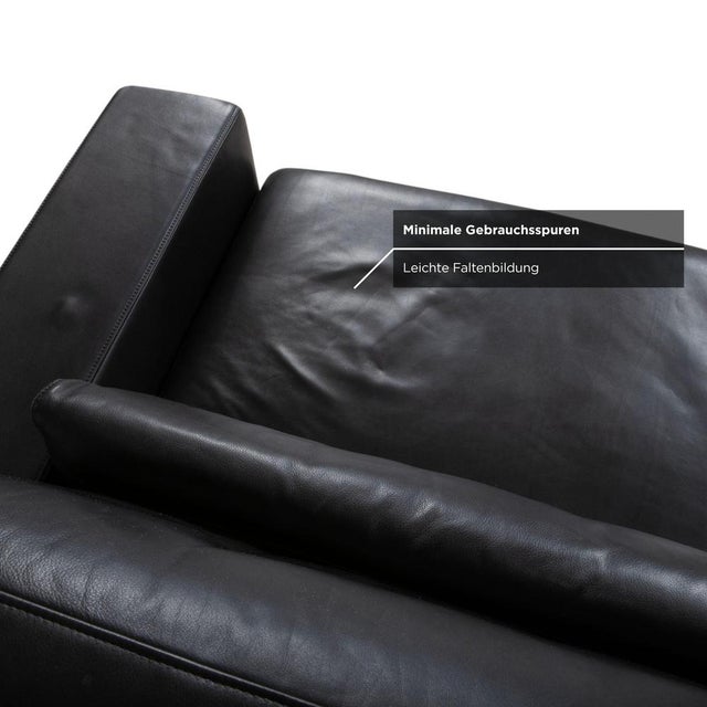 Two-Seater Sofa in Black Leather from Rolf Benz For Sale - Image 6 of 12