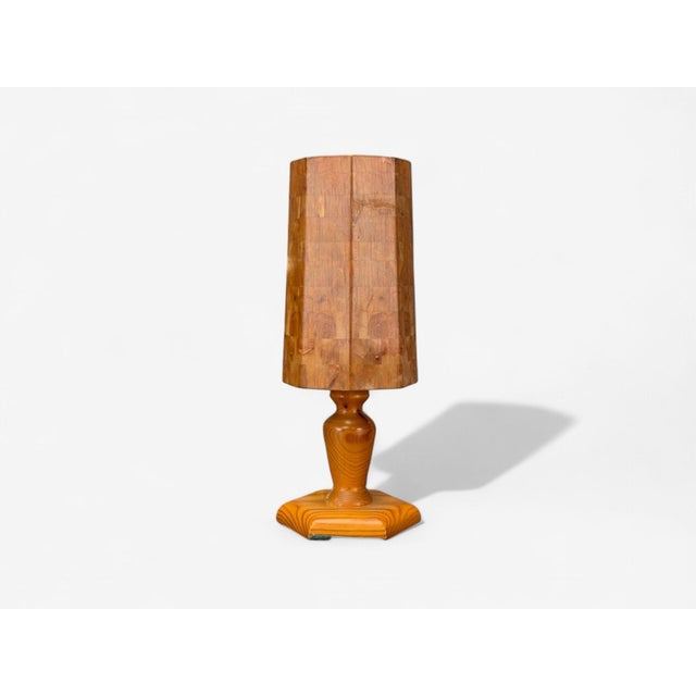 Swedish Modern, Pine, Marquetry, Table Lamp, Sweden, 1950s For Sale - Image 4 of 10