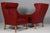 Red Model 2202 / 2204 Wingback Chairs and Ottoman in Leather attributed to Børge Mogensen for Fredericia, 1980s, Set of 3 For Sale - Image 8 of 10