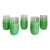 Vintage Green Blendo Frosted Glass Tumblers With Gold Rims - Set of 5 For Sale