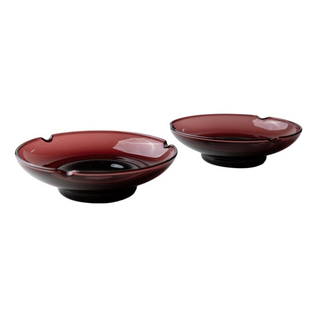 Vintage Murano Glass Ashtrays, Italy, 1970s, Set of 2 For Sale