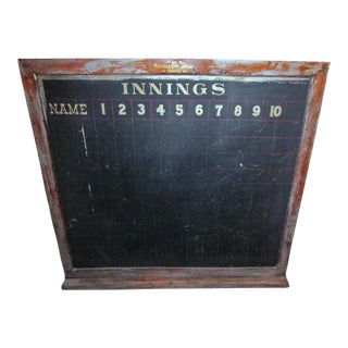 19thc Oak Brunswick Balke Collender Baseball Innings Blackboard Scoreboard For Sale