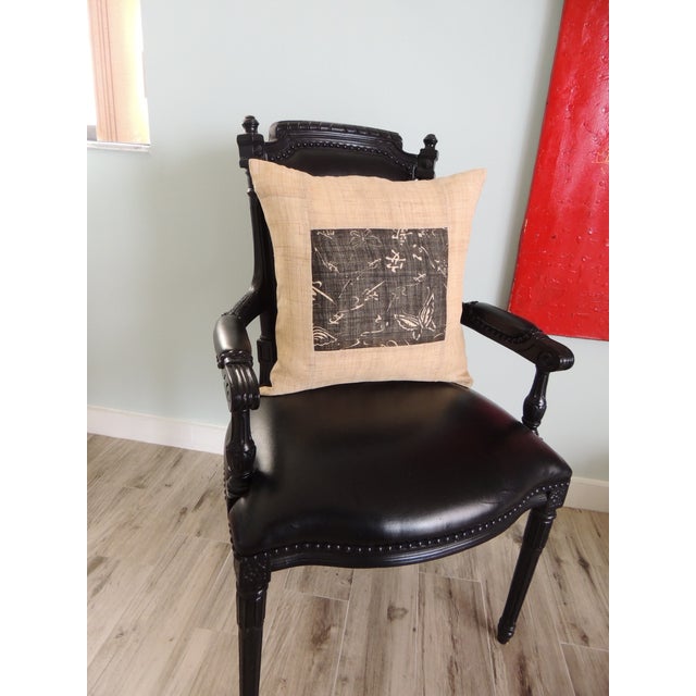 2000 - 2009 Raw Silk Square Decorative Asian Pillow For Sale - Image 5 of 5