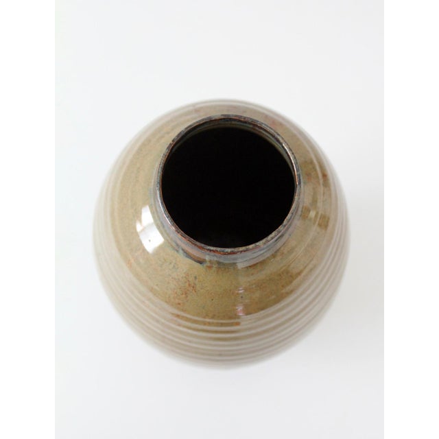 Tan Vintage Handmade Studio Pottery Vase For Sale - Image 8 of 10