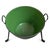 Charming vintage Hungarian enamel bucket with a rich glossy green finish paired with a black iron stand, blending European...