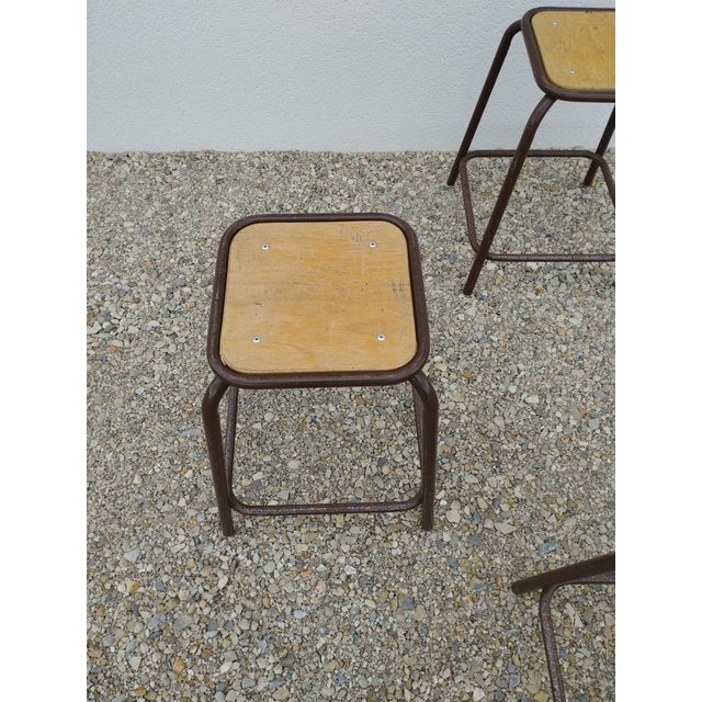 Vintage Industrial Stackable Bar Stools from Mullca, France, 1950s, Set of 4 For Sale - Image 13 of 18
