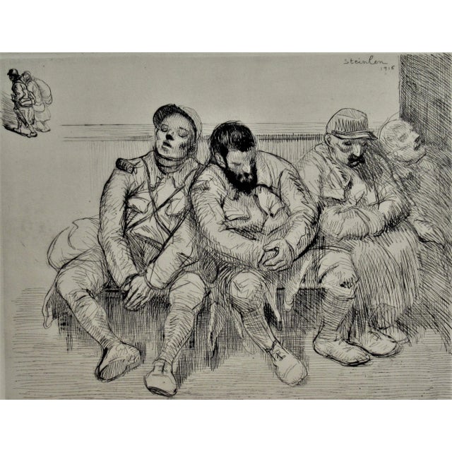 Théophile Alexandre Steinlen, Entre Deux Trains, 1916 For Sale