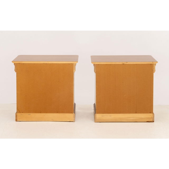 Wood Pair of Louis Philippe Style Maple Wood Bedside Cabinets For Sale - Image 7 of 8