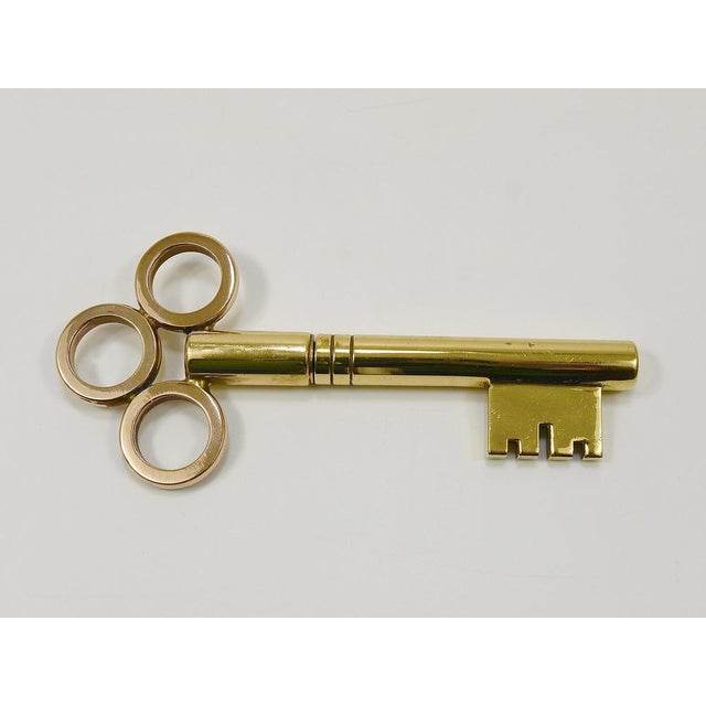 Large Brass Key Corkscrew Bottle Opener Paperweight attributed to Carl Auböck, Austria, 1950s For Sale - Image 18 of 18