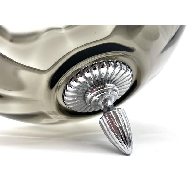 Large Space Age Smoked Glass and Chrome Ceiling Light from Hillebrand Leuchten, Germany, 1970s For Sale - Image 9 of 18