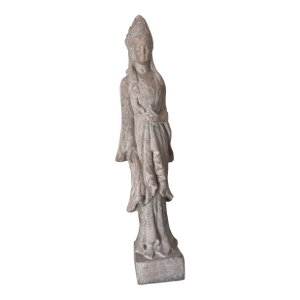 53” Chiinese Vintage Quan Yin Goddess of Compassion Terracotta Sculpture