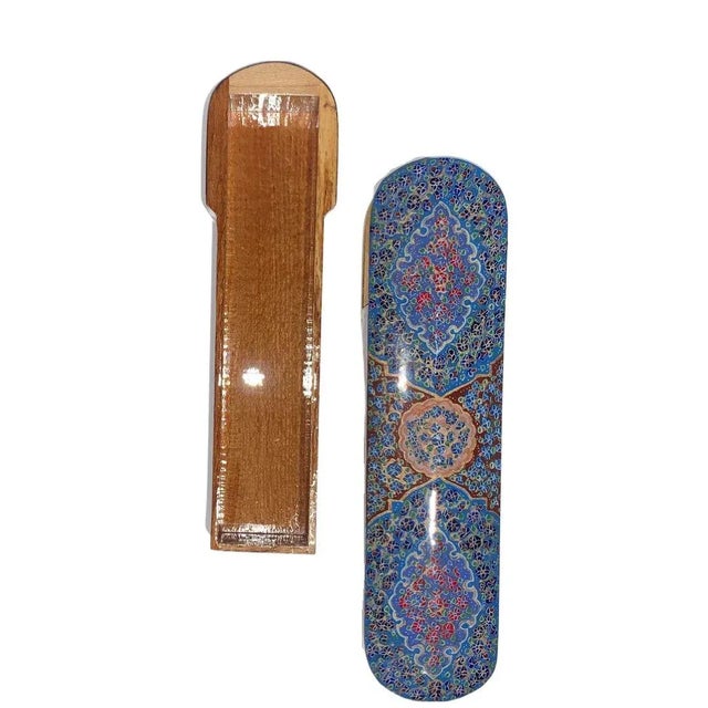 Handmade Persian Pen Case, Persian Khatam Sliding Pen Case For Sale - Image 4 of 8